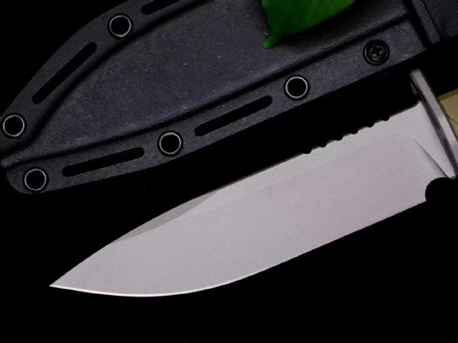 Couteau droit de survie de qualité supérieure CPM-3V Revêtement Cerakote Lame à pointe de chute Full Tang G10 Poignée Couteaux à lame fixe avec Kydex