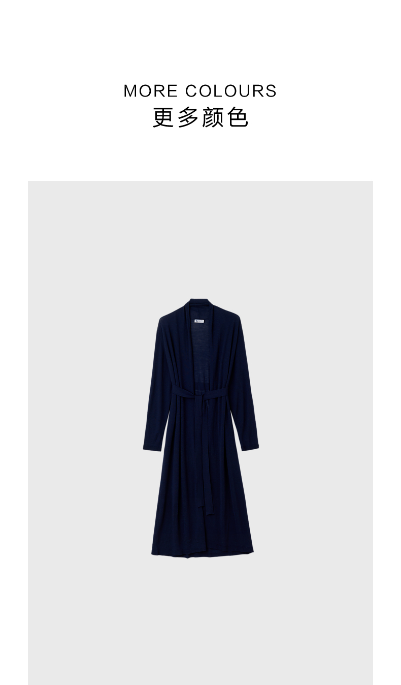 Cappotti di lana da donna Cardigan con lacci in maglia lunga di lana primaverile Blu navy scuro