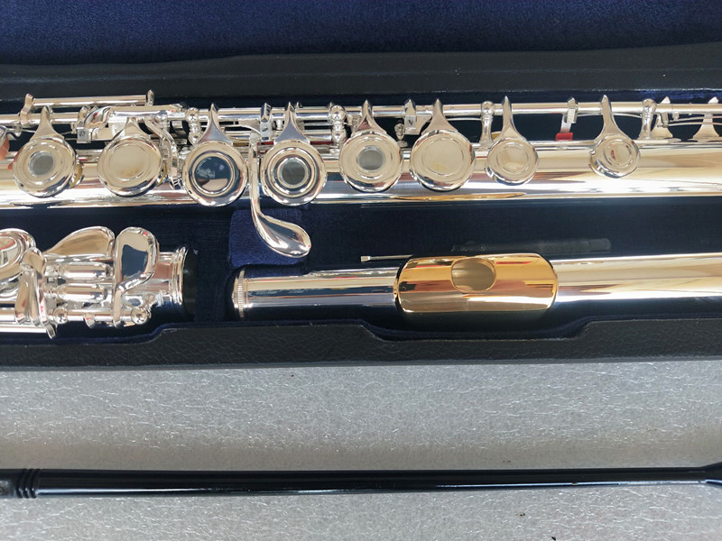 Gemeinhardt 3OB Echte Bilder 17 Schlüssel Offenes Loch Flöte Gold Lippe Silber Überzogene Körper C Tune Flöte Musikinstrument freies Verschiffen