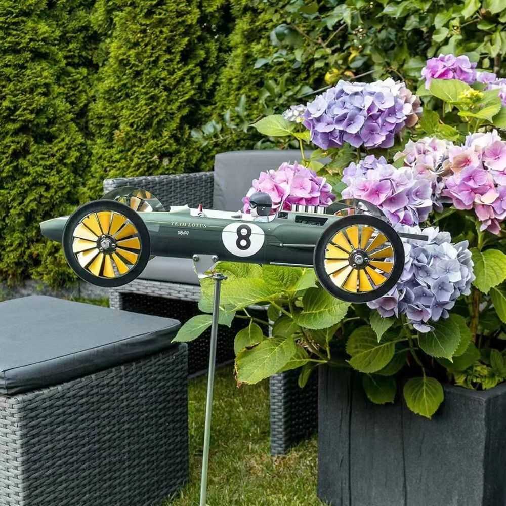 Kreative Ornament Outdoor Metall Garten Windrad Garten Dekoration Auto Racer Windmühle Wetterfahne L230620