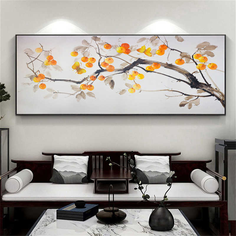 Cachi Poster Decorativo Retro Tradizionale Cinese Wall Art Tela Pittura Immagine Stampa Ufficio Soggiorno Home Decor L230704