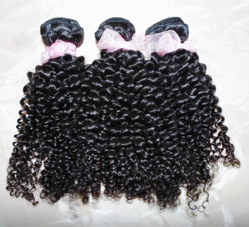 Sweet star Single donor Mongolian kinky curly raw human hair soft bouncy weave popular style