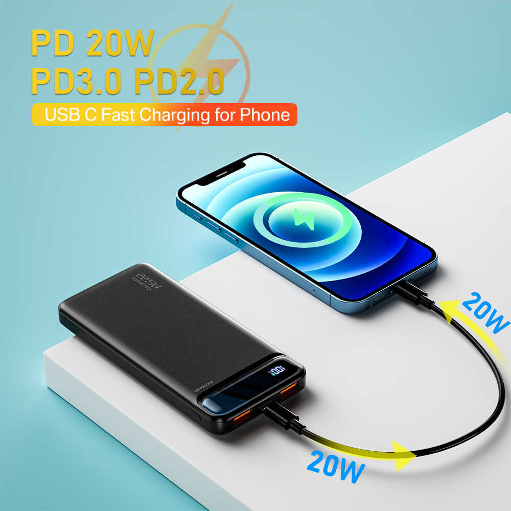 Power Bank 10000mAh Powerbank portatile 10000 mAh 22.5W PD QC3.0 Batteria esterna Poverbank iPhone 13 Pro Max Xiaomi Samsung