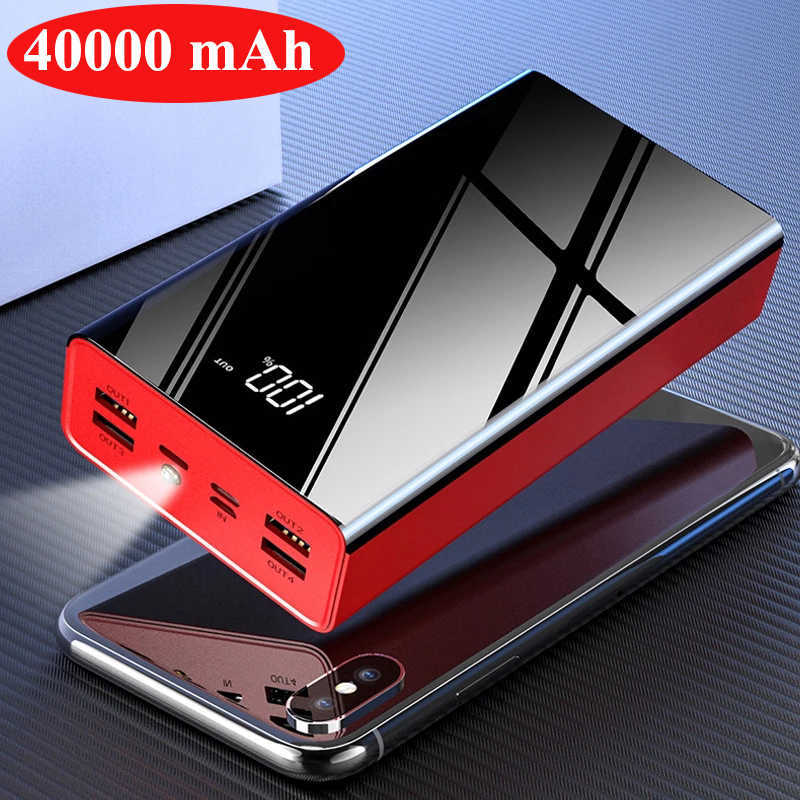 40000mAh パワーバンクポータブル充電器外部バッテリーパック Powerbank 40000 mAh iPhone 12 Pro Huawei Samsung Xiaomi Poverbank L230712