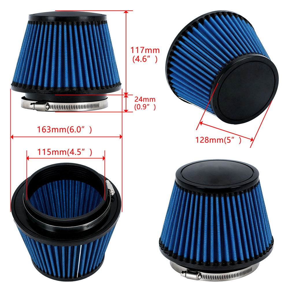 Universal High Flow Inlet Car Cold Air Intake Air Filter Cleaner Pipe Modified Scooter 4.5 