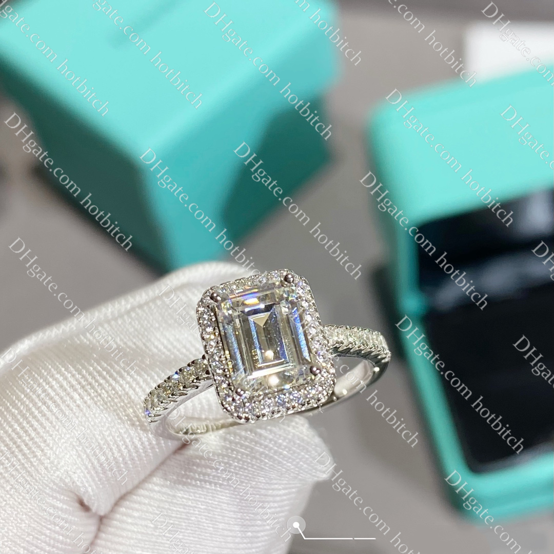 Anillo de bodas de lujo de diseño anillo de boda de alta calidad Joyería con caja de Navidad Gift283n