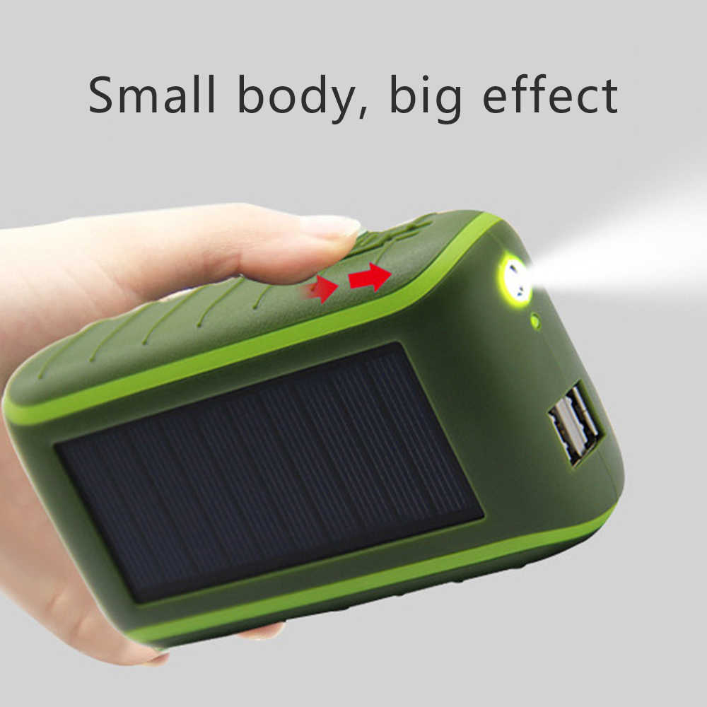 6000/8000mAh Multifunktions Solar Power Bank Handvev Dynamodriven Universal Dubbel USB Utomhus Bärbar Laddare PoverBank L230712