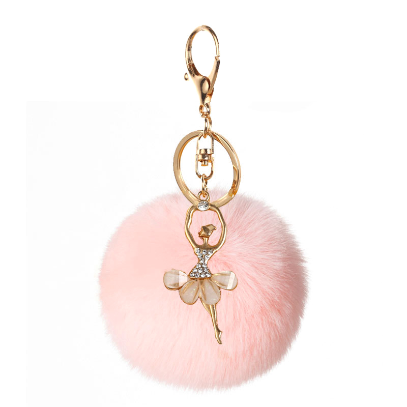 Sevimli Rhinestone Anahtarlık Sahte Tavşan Kürk Top Keychain Kız Peluş Anahtarlık Çantası Kolye Keyasyon Hediye Anahtar Zincirleri