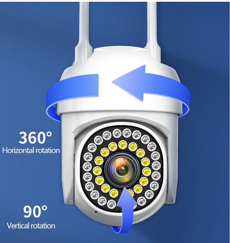 Telecamera domestica telefono remoto wireless WiFi monitor esterno Visione notturna all'aperto senza angolo morto a 360 gradi