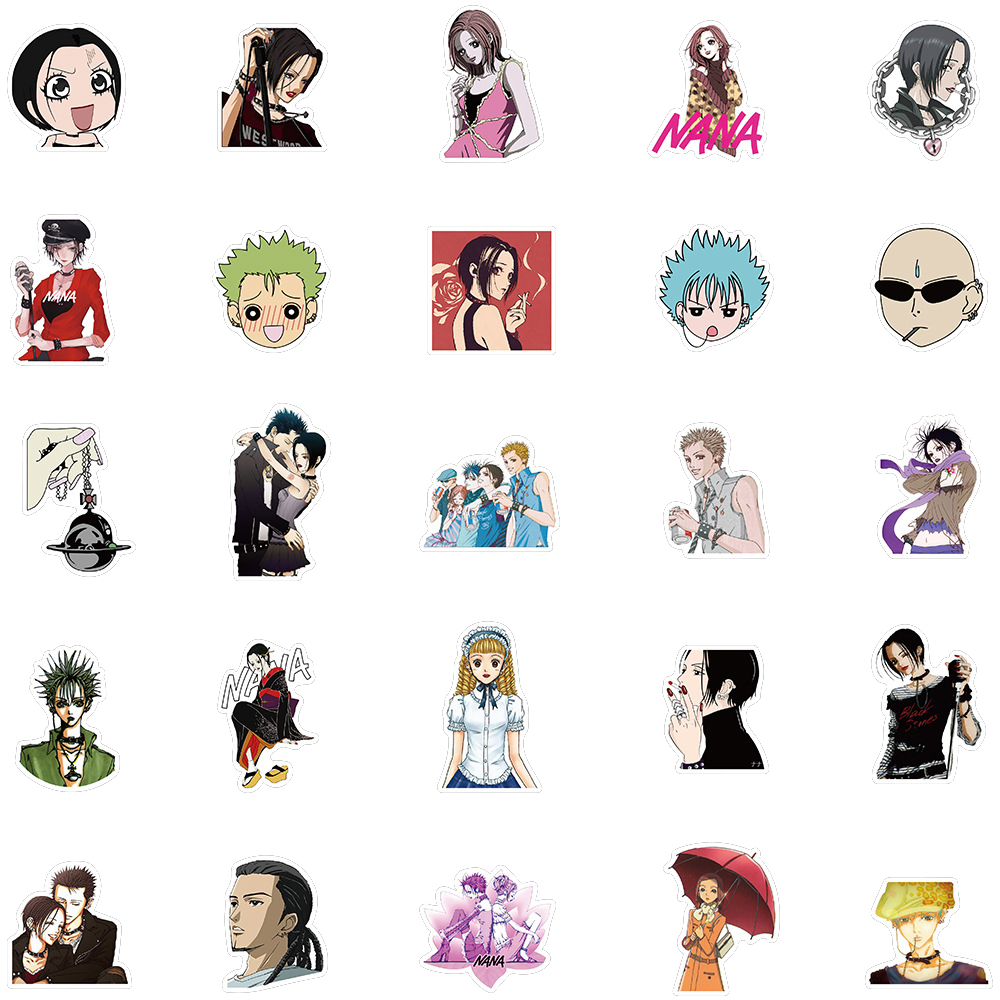 50 stuks Cartoon Anime NANA Stickers Oosaki Nan Esthetische Vinyl Waterdichte Sticker Graffiti Kinderen Speelgoed Skateboard auto Motorfiets Fiets Sticker Decals Groothandel