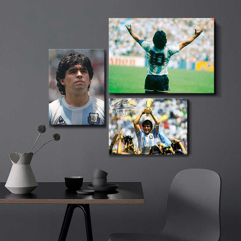 Diego Maradona Poster Wandgemälde Super Star Kunstwerk Leinwanddruck Wandposter Wohnzimmer Dekoration Aufkleber für Heimdekoration L230704