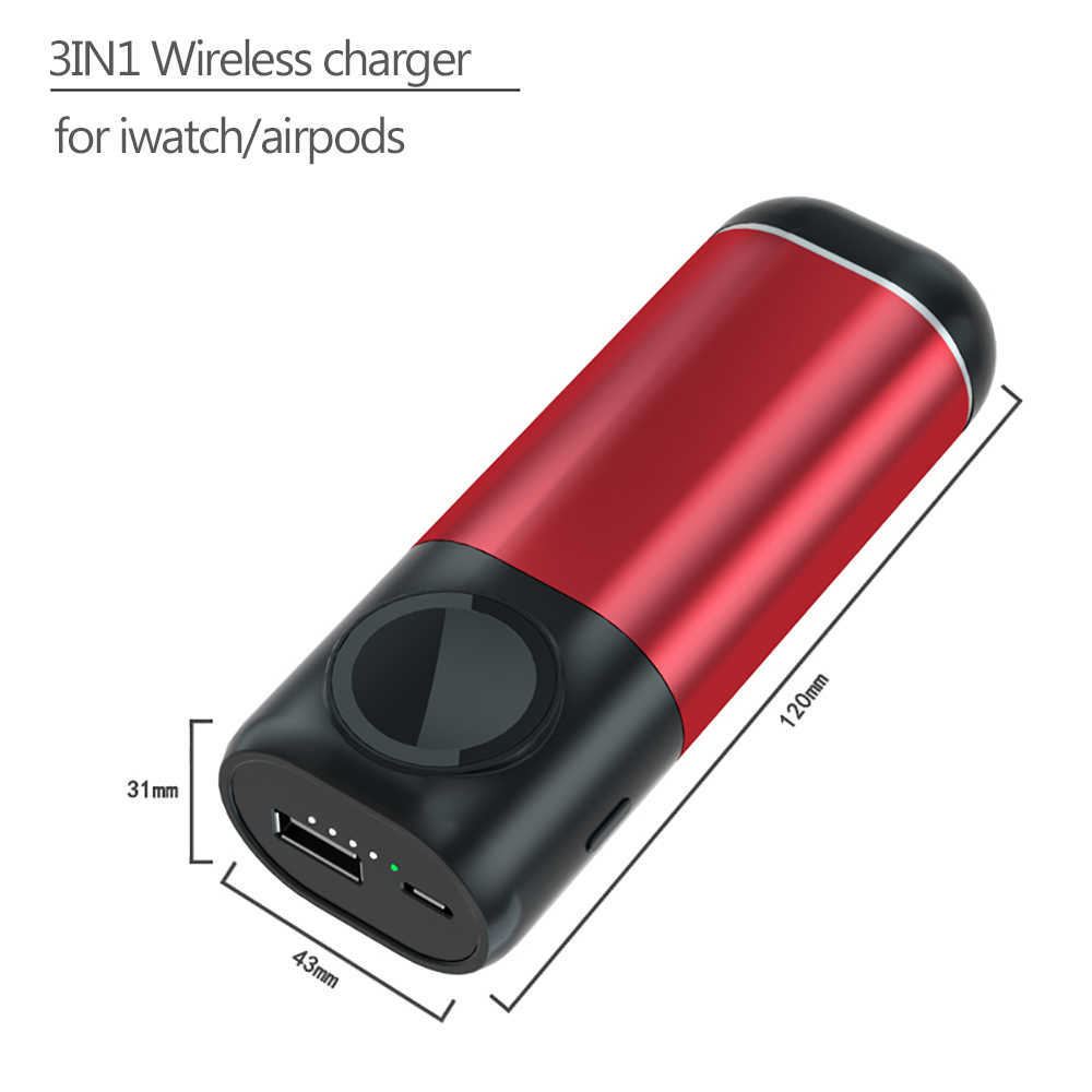 Ferising 3in1 5200MAH PowerBank Power Bank for Xiaomi Phone Wireless Charger لـ IWatch Apple Watch 5 4 3 2 1 لـ AirPods Pro L230712