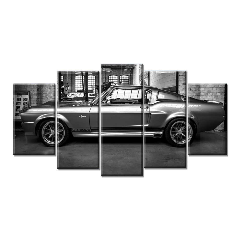 Peinture imprimée HD 5P décoration murale FORD MUSTANG GT500 ELEANOR TOILE SET peinture sur toile L230704