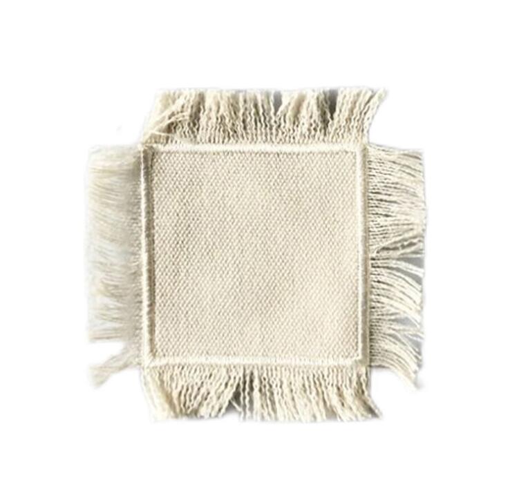 10 pièces sac pièces Sublimation bricolage blanc blanc tissu sac capuchon Patch avec gland mélange Style FB3117