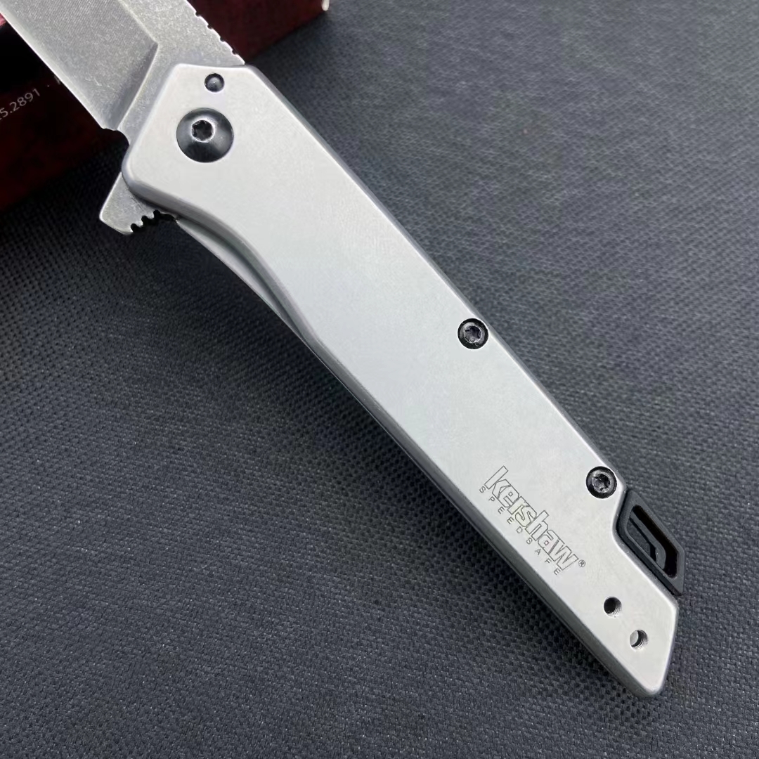 Offre spéciale KS1365 Couteau pliant assisté Flipper 8Cr13Mov Stone Wash Tanto Blade Poignée en alliage d'aluminium Couteaux de poche EDC avec boîte de vente au détail