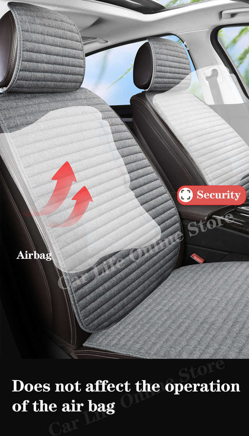 New Universal Flax Car Seat Cover Automobiles Accessories Auto Cushion Protector Anti-slip Front Chair Breathable Pad for Vehicle