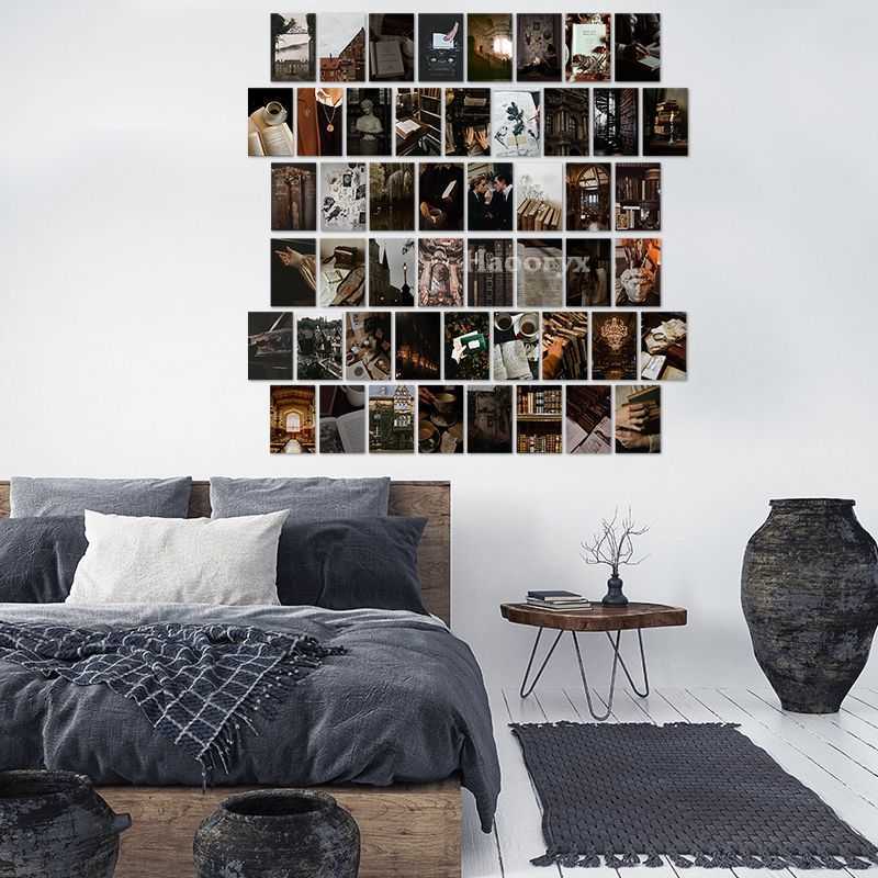 Dark College Wall Collage Kit Esthetic Room Decor Art Painting For Bedroom Decoration Teens Favor Postcard Poster Pictures L230704