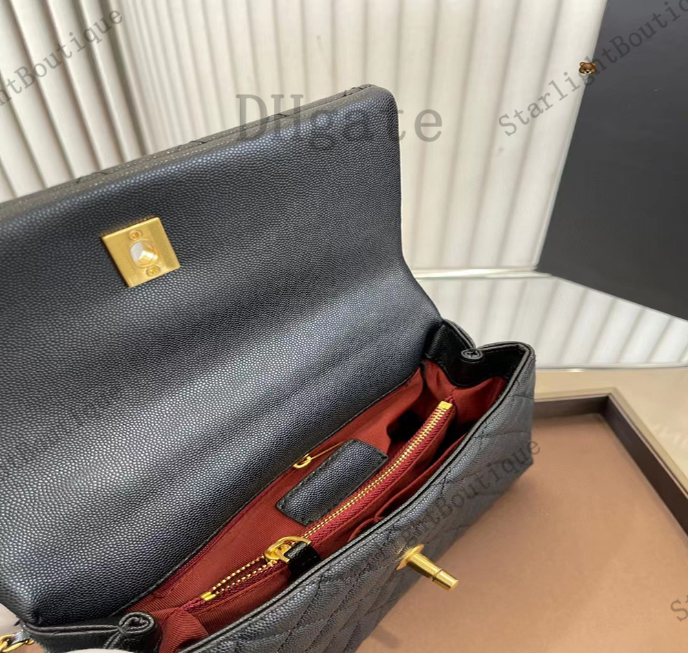 7A Borsa a tracolla a catena classica con patta di design Borsa a tracolla in pelle di montone con grana di caviale Borsa a tracolla donna con manico di moda di lusso