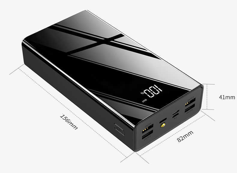 40000mAh パワーバンクポータブル充電器外部バッテリーパック Powerbank 40000 mAh iPhone 12 Pro Huawei Samsung Xiaomi Poverbank L230712