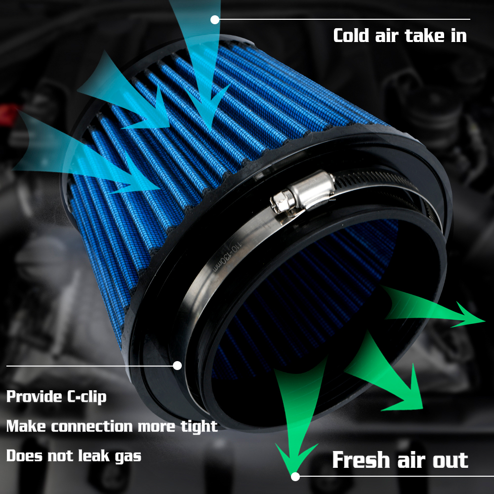 Universal High Flow Inlet Car Cold Air Intake Air Filter Cleaner Pipe Modified Scooter 4.5 