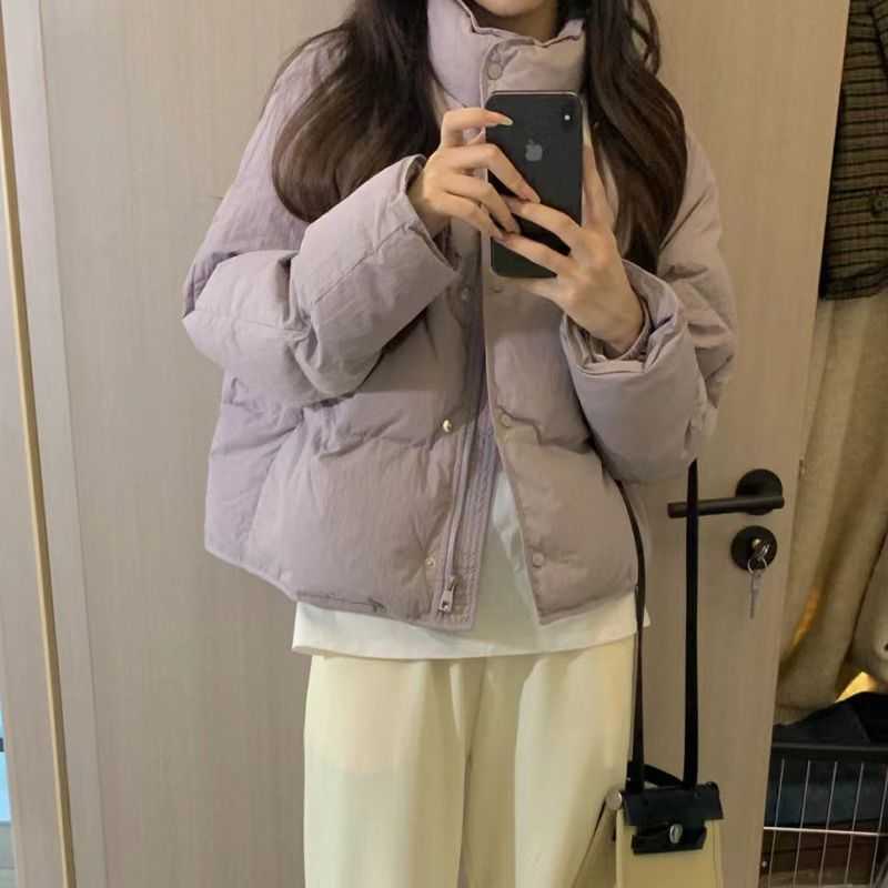 Autumn and winter women's short stand collar light down jacket, the duck down bread coat, the color of youth and vitality, light and soft down.