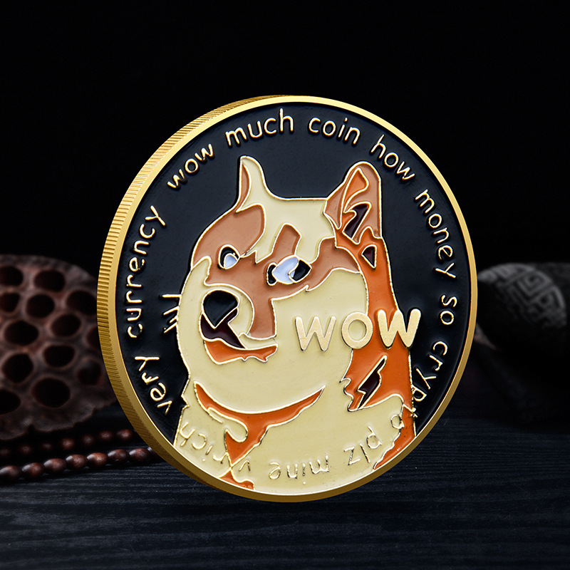 Arts and Crafts Spot hurtowo Dogecoin trójwymiarowa farba reliefowa Pamiątkowa moneta