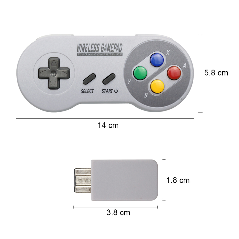 Para Switch SNES Super Nintendo Classic MINI Console Remote Wireless Gamepads 2.4GHZ Joystick Joystick Controle Controller