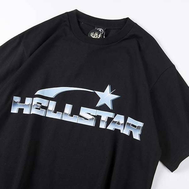 Hellstar Studios металлическая нержавеющая сталь мужчина футболка с коротки