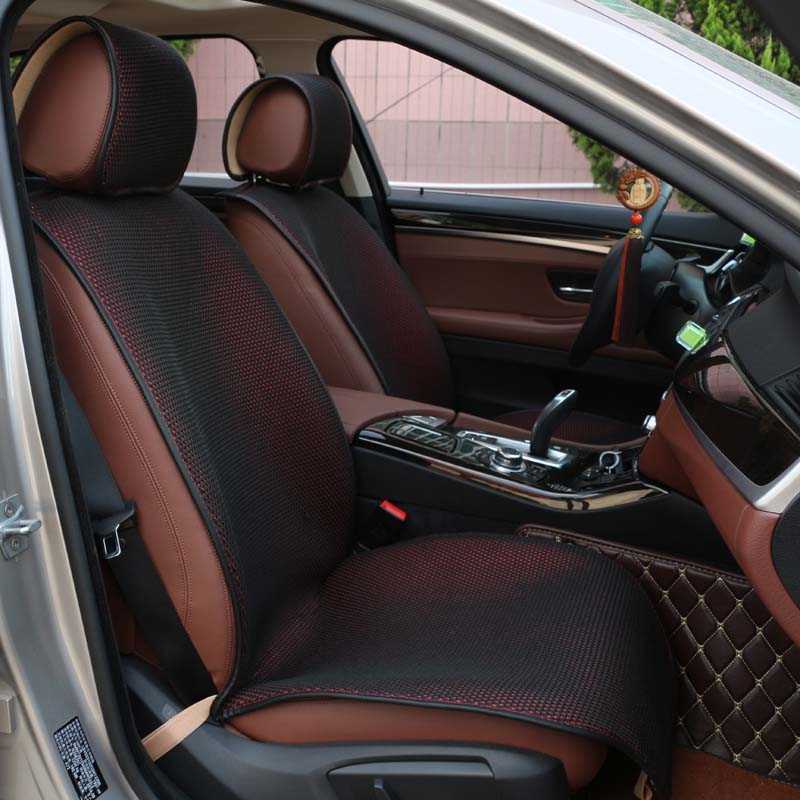 Upgrade Universal Ice Silk Autositzbezug Atmungsaktives Pad Sitzkissenschutz Einzelfahrer-Frontmatte für Limousinen-LKW-Autozubehör