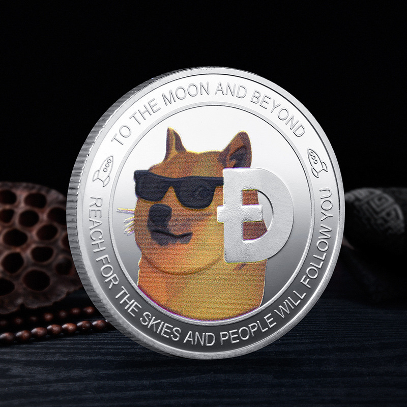 Arts and Crafts Dogecoin color relieve tridimensional moneda conmemorativa