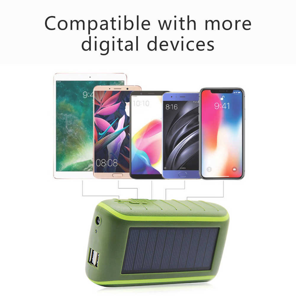 6000/8000mAh Multi-funzione Solar Power Bank Manovella Dinamo Alimentato Universale Doppio USB All'aperto Caricatore Portatile PoverBank L230712