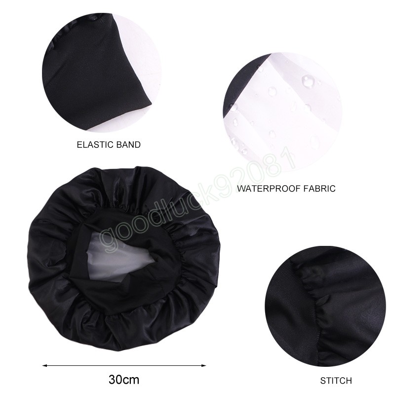 Doublure imperméable douche cheveux couverture Double couche bonnet de douche à larges bords bonnets de couchage femmes Satin Bonnet bonnet