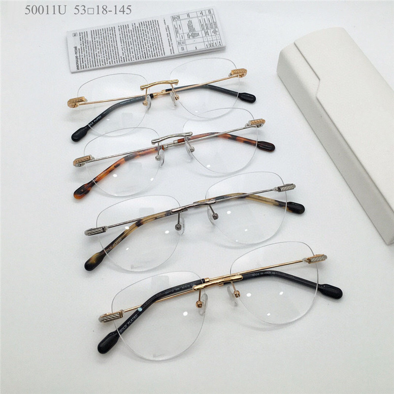 Vintage optik gözlük satmak Rimless lens pilot çerçeve gözlük iş moda avangard dekoratif gözlük 50011u