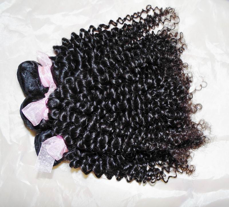 Sweet star Single donor Mongolian kinky curly raw human hair soft bouncy weave popular style