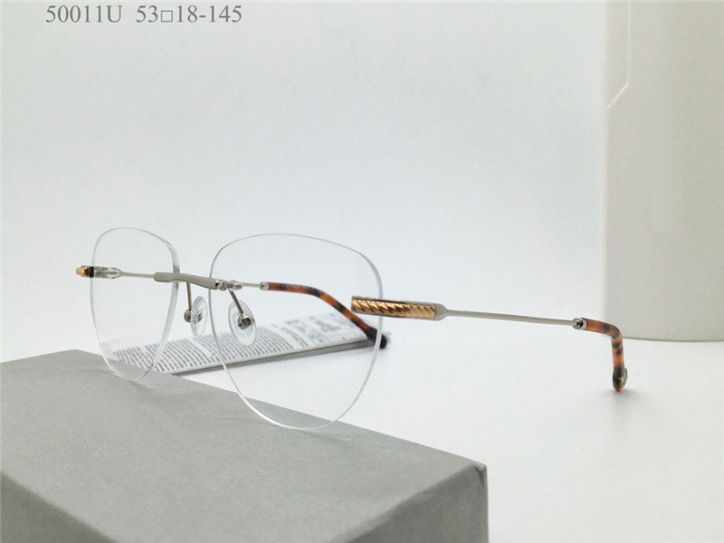 Sprzedaż vintage okularów optycznych bez oprawek soczewki pilot okulary w oprawkach moda biznesowa awangardowe ozdobne okulary 50011U