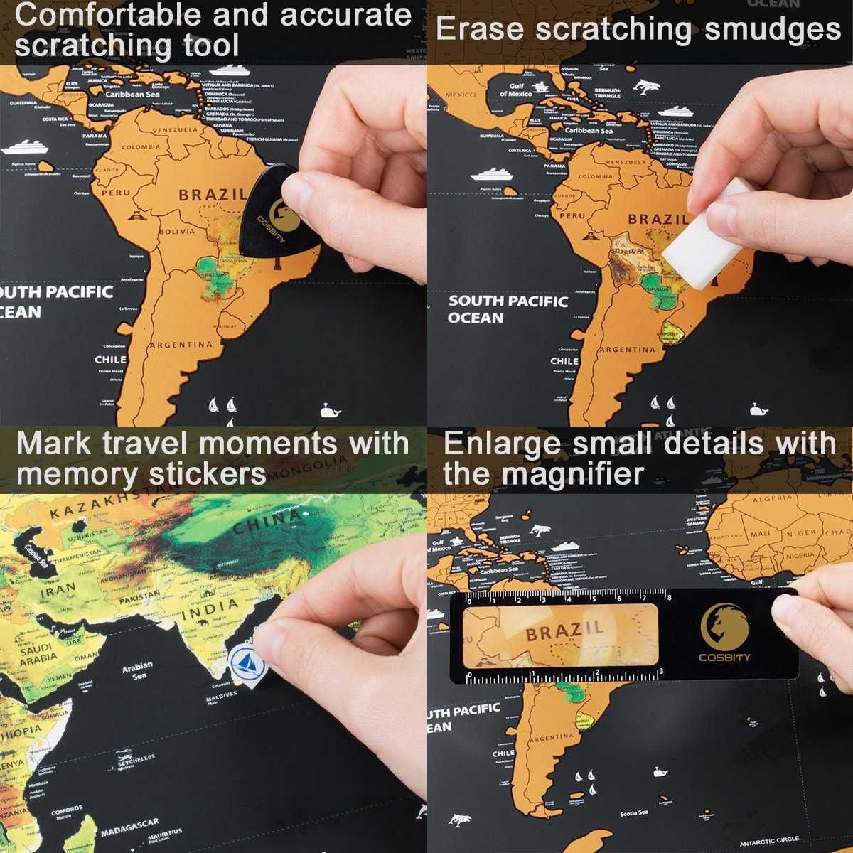 Scratch Off Map Of The World Black Gold Luxury Edition Mappa della bandiera del mondo Regali creativi Pittura Calligrafia la decorazione domestica L230704