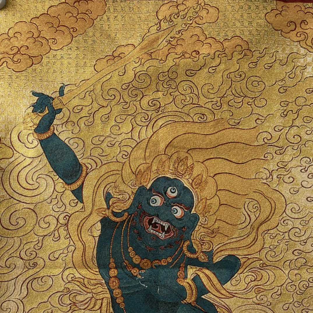 Cina Ricamo Di Seta Thangka Fengshui Ricchezza 