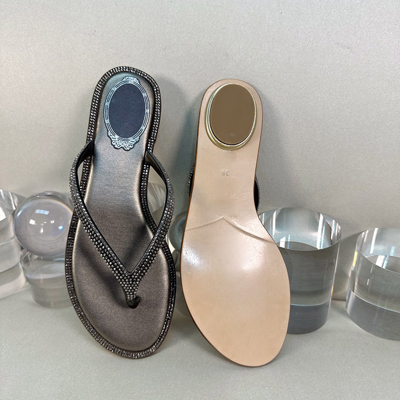 Luxury slippers DIANA Sunset SANDALS high quality sandals famous designer women Crystal slides women shoes rc sandal designer flip flops flat heel lady casual shoes