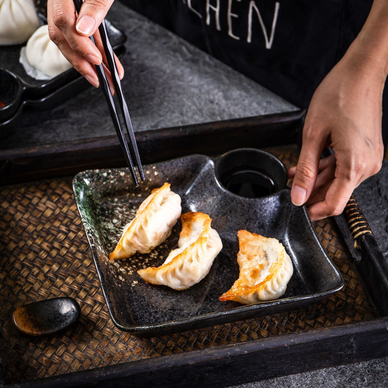 Teller, japanischer kreativer Knödelteller, Keramik, mit Geschirr, kleine Schüssel, Frühstück, westliches Zuhause, Restaurant, Geschirr und Sets