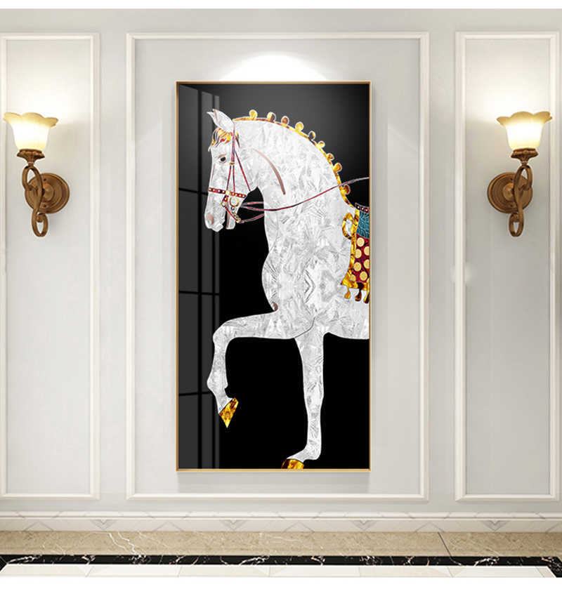 King Of Glory Modern Canvas Painting Horse Wall Art Immagini soggiorno Europa Knight Style Home Decor Poster e stampe L230704