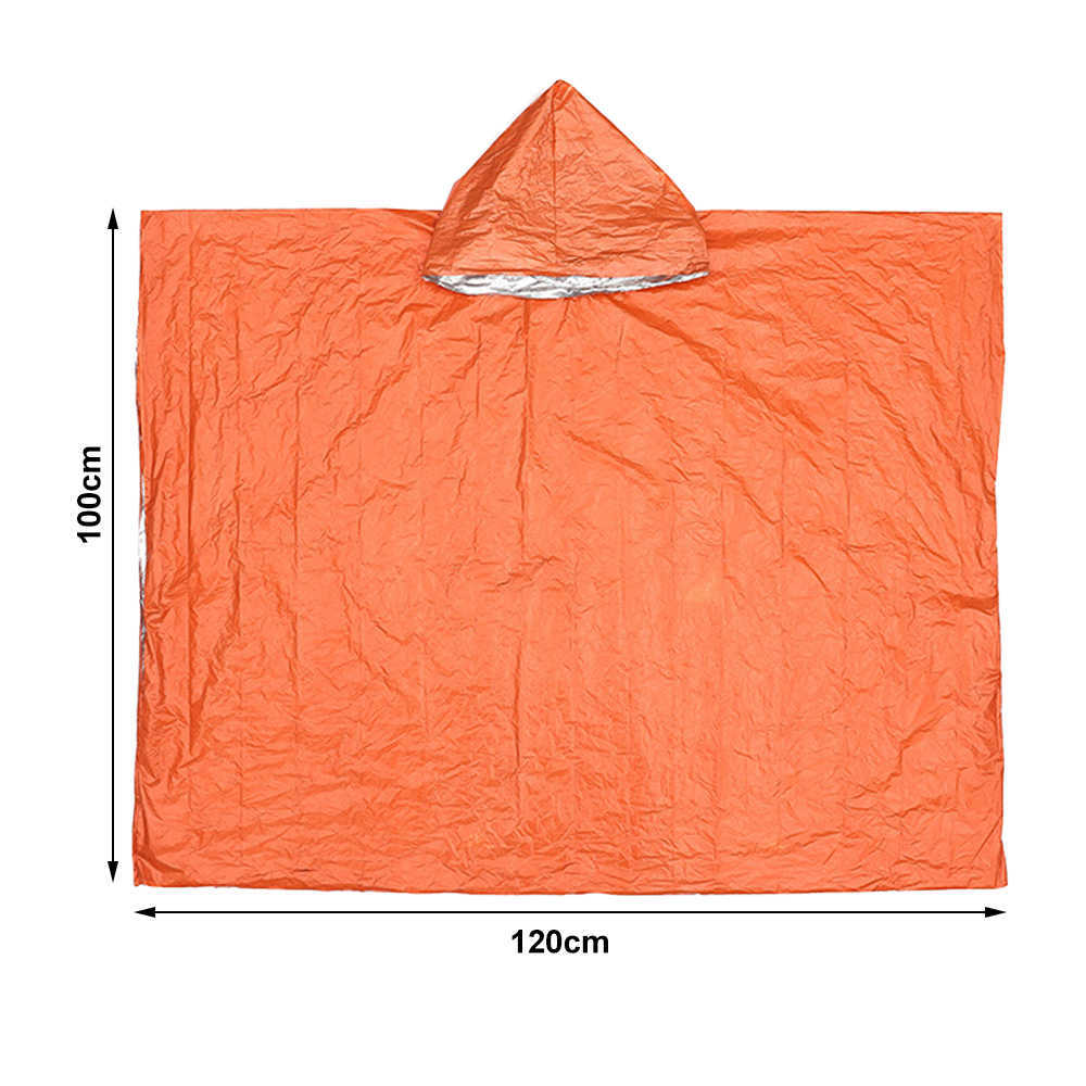 Supervivencia de emergencia Lluvia Poncho Supervivencia térmica Espacio Manta Impermeable térmico Calor reflectante Impermeable para tienda de campaña L230620