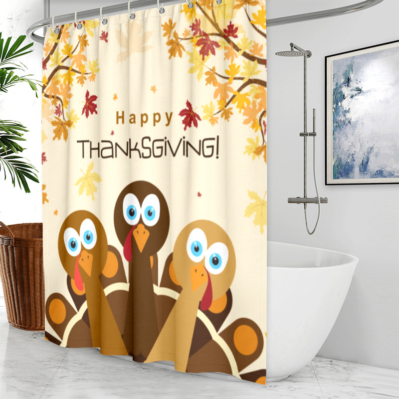 Thanksgiving Shower Curtains Fall Pumpkin Truck Shower Curtain Set Autumn Farmhouse Bathroom Curtain Decorations