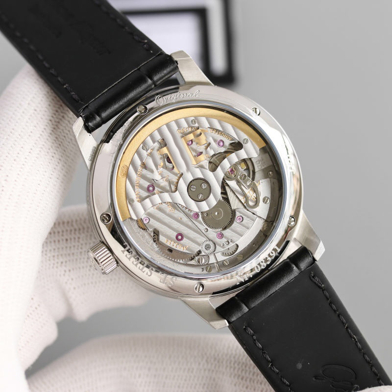 V9F Excellence Panorama Date Phase de Lune A100-0 Montre Homme Automatique Boîtier Acier Cadran Romain Noir Cuir Super Version Edition Herrenuhr Reloj Hombre Puretime C3