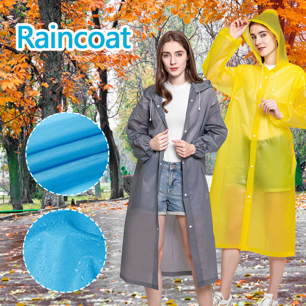 2023 New Fashion Donna Uomo Trasparente Impermeabile ispessito EVA Cappotto antipioggia Studenti adulti Poncho impermeabile riutilizzabile Ladies Rainsuit L230620