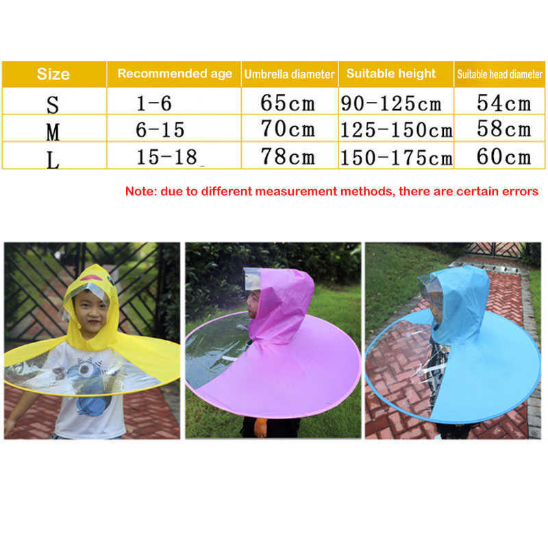 Creative Kids Rain Cover Cute Cartoon Duck UFO Children's Raincoat Boys and Girls Paraply Hat Windproof Poncho Rain Gear Hot