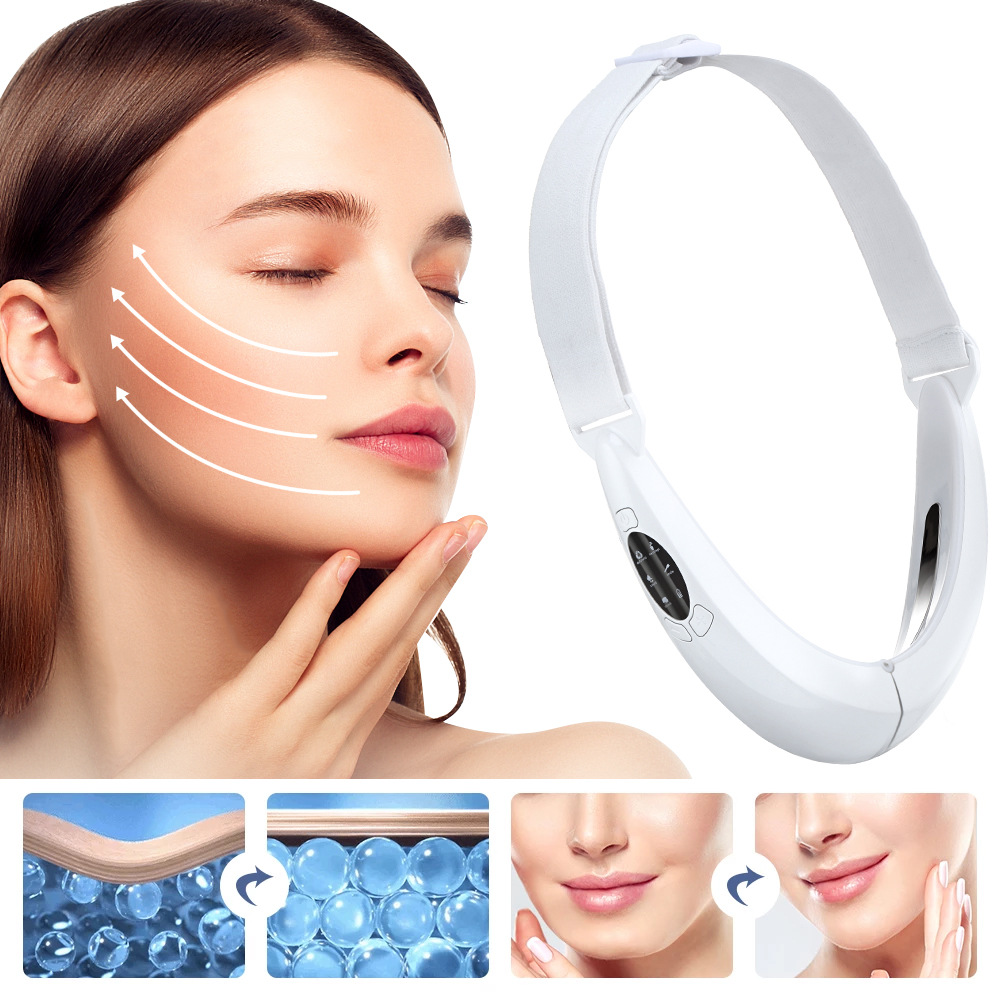 Micro Current Vibration Face Slimming Device för att ta bort dubbelhakens ansiktsmassager, liten V-FACE-bantningsenhet