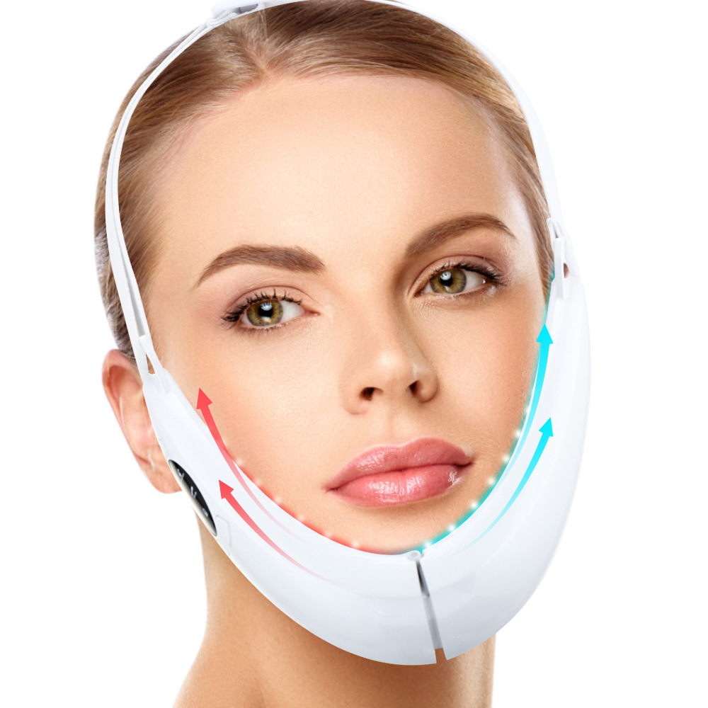 Micro Current Vibration Face Slimming Device för att ta bort dubbelhakens ansiktsmassager, liten V-FACE-bantningsenhet
