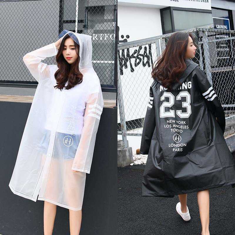 Lovers Black Raincoat Fashion Couple Rainwear EVA Men Raincoats Transparent Women Rain Coat Adult Cloak Rain Poncho Dropshipping L230620