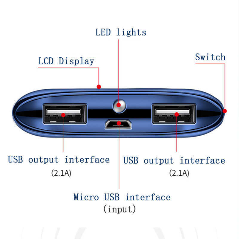 Power Bank 29800mah Batteria esterna LED portatile PoverBank USB Powerbank Caricatore telefono cellulare Iphone Xiaomi Iphone L230712