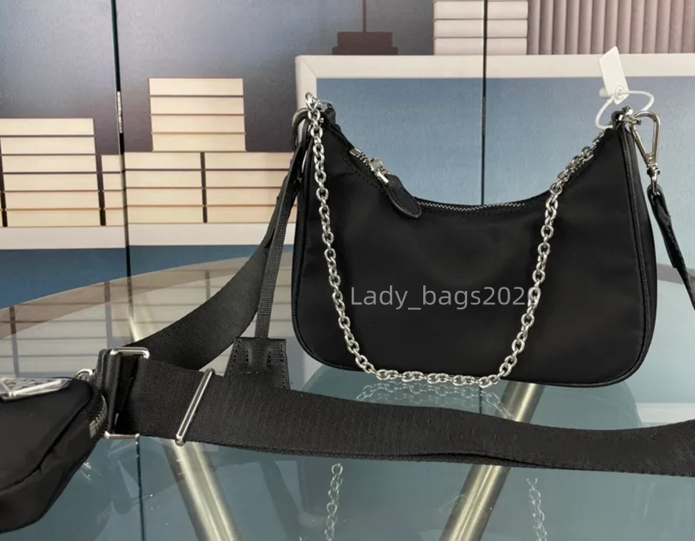 Borsa da donna in tela ascellare a spalla Borsa 2 in 1 Borsa da designer in pelle spazzolata lucida Borsa a tracolla Tote Borse firmate Borsa a tracolla da donna Novità